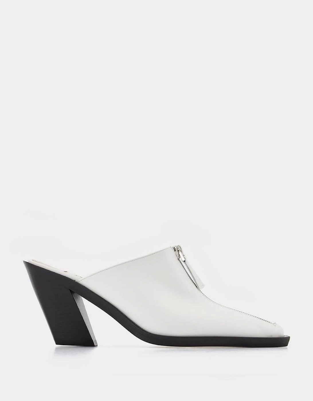 Zip Mules Leather Block Heel, 5 of 4