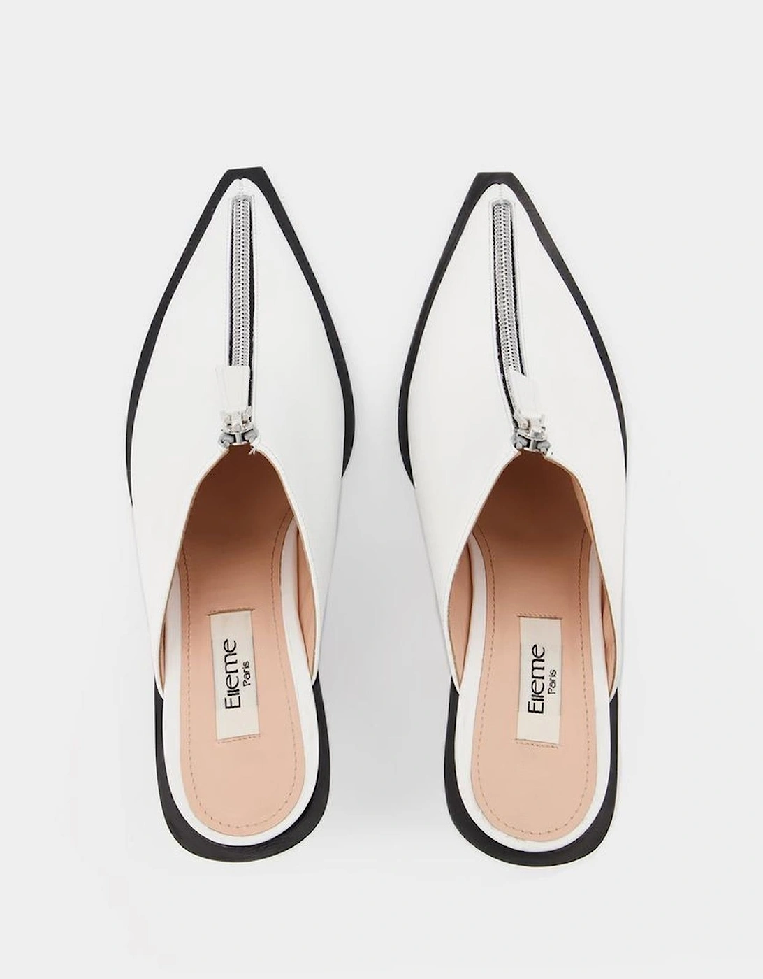 Zip Mules Leather Block Heel