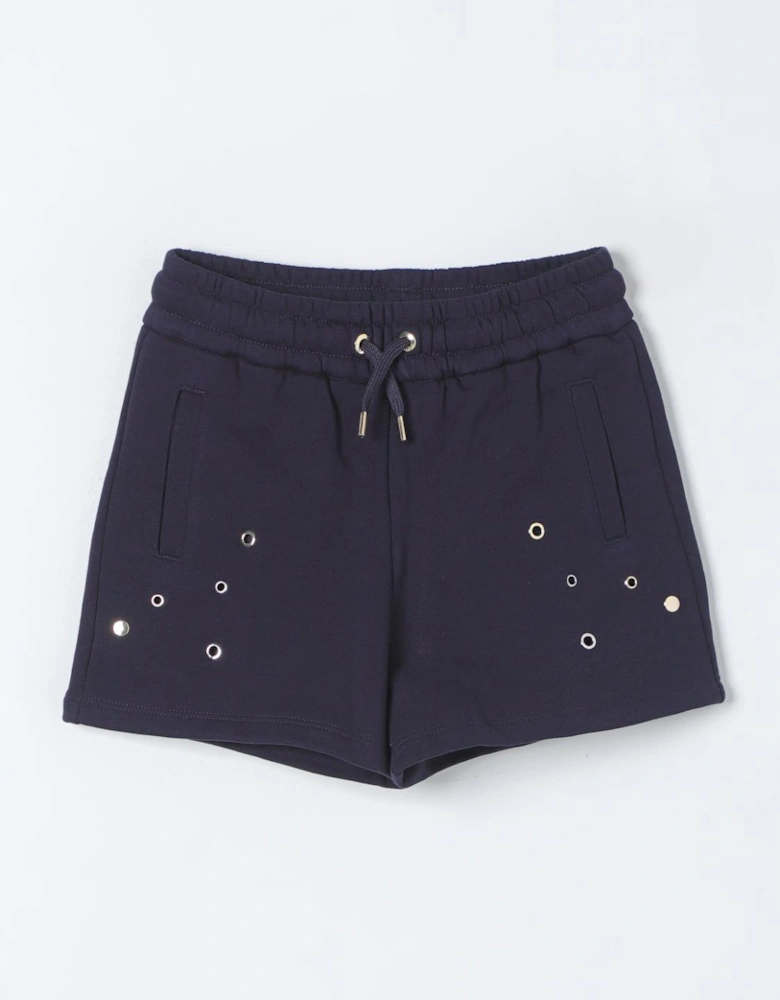 Girls Casual Shorts Metal Eyelets