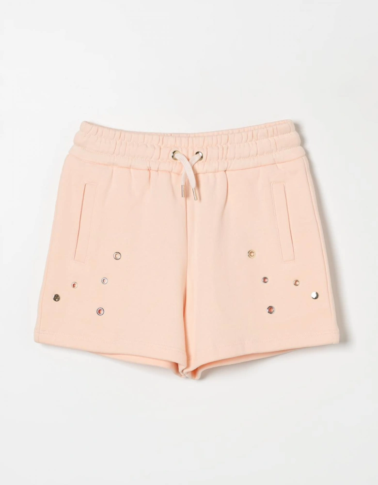 Girls Casual Shorts Metal Eyelets