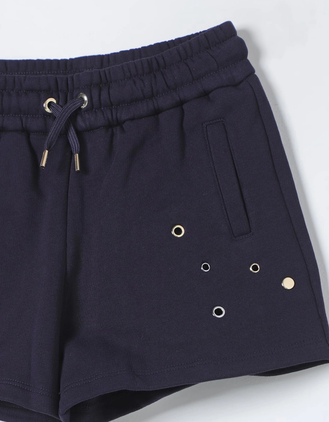 Girls Casual Shorts Metal Eyelets