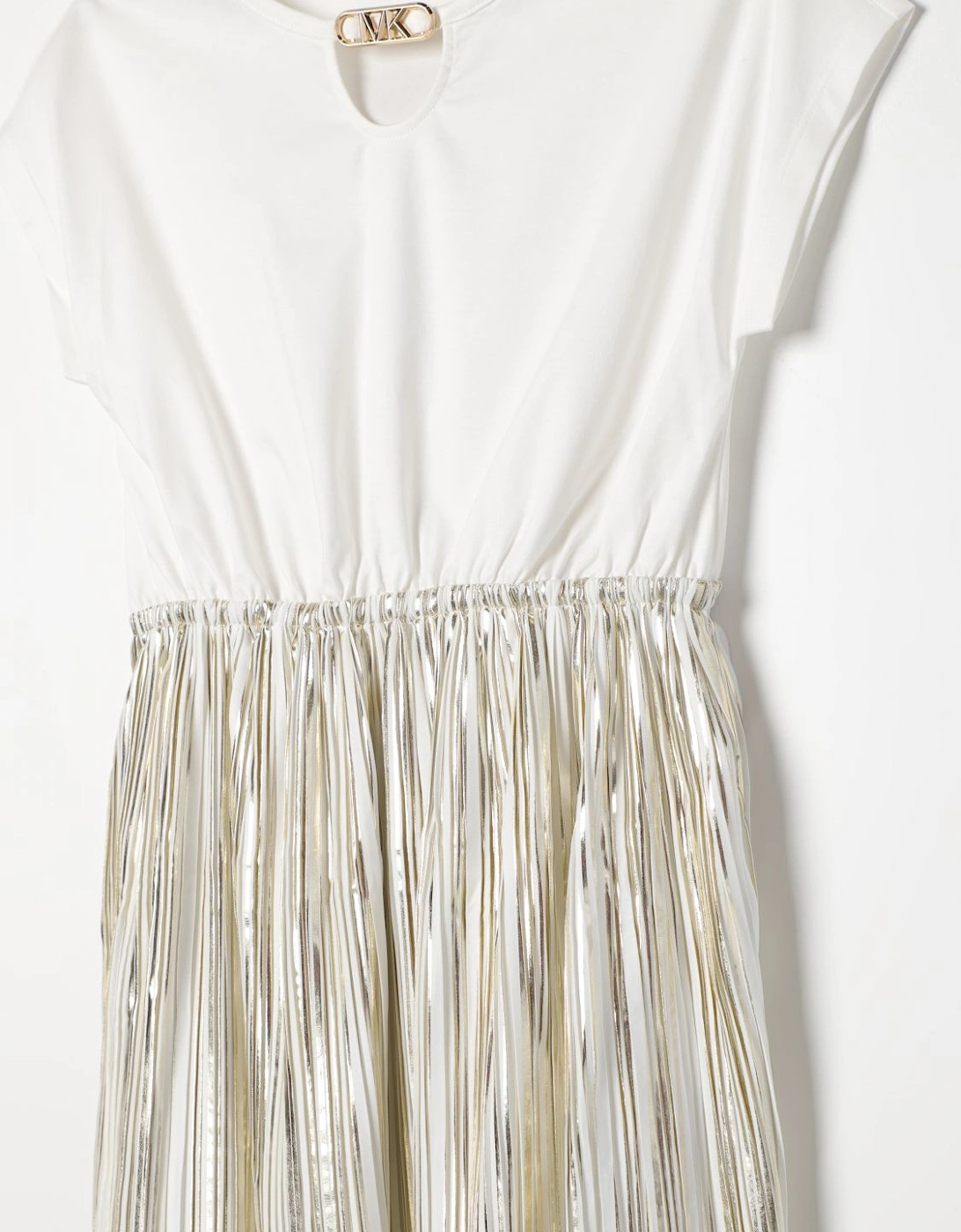 Metallic Pleated Party Dress