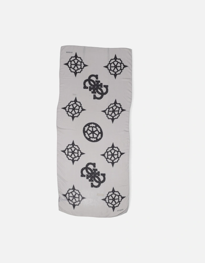 Floral Logo Scarf - White