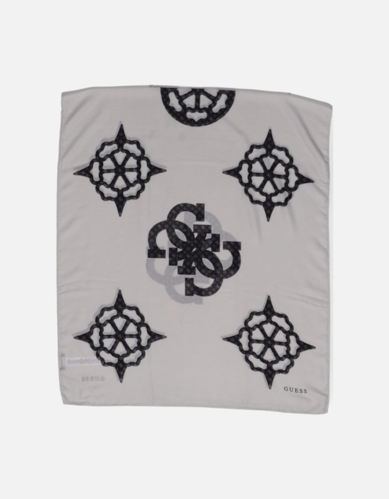 Floral Logo Scarf - White