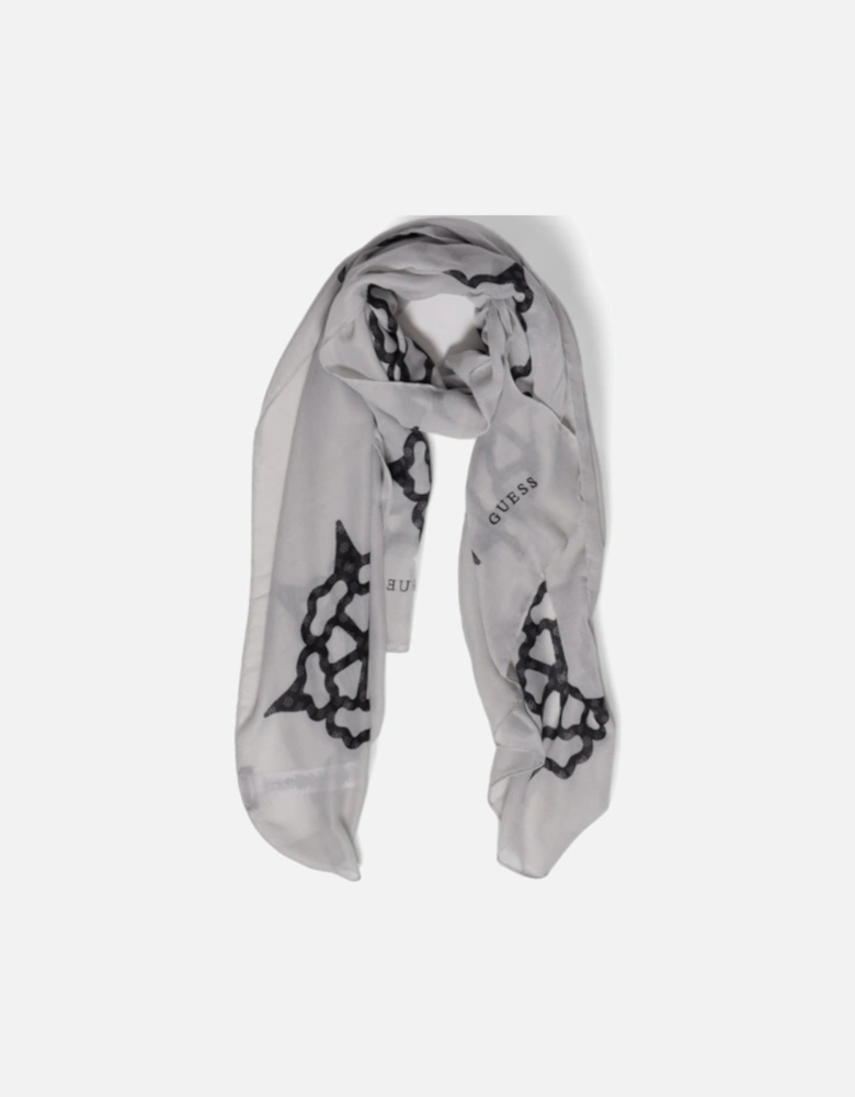 Floral Logo Scarf - White