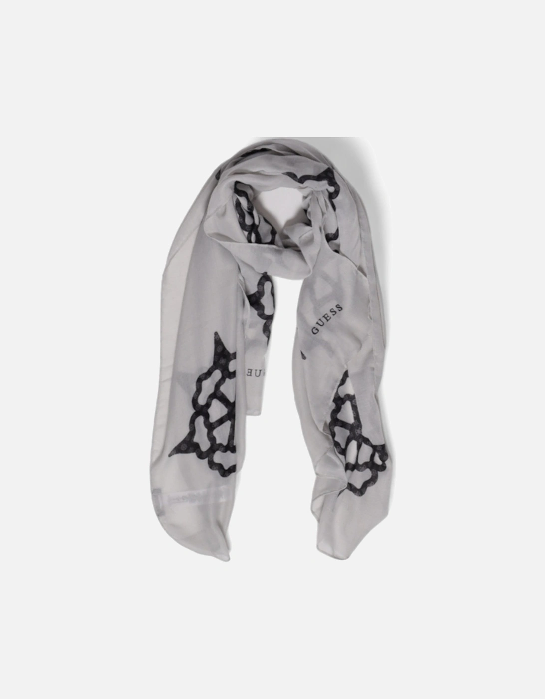 Floral Logo Scarf - White