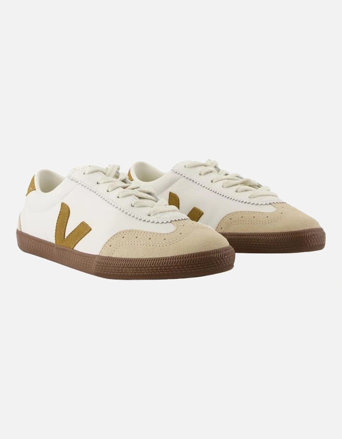 Leather Volley Sneakers - White