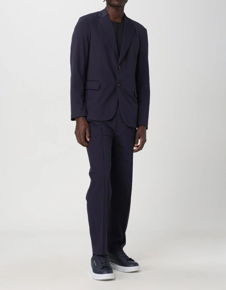 Structured Notch Lapel Suit Jacket