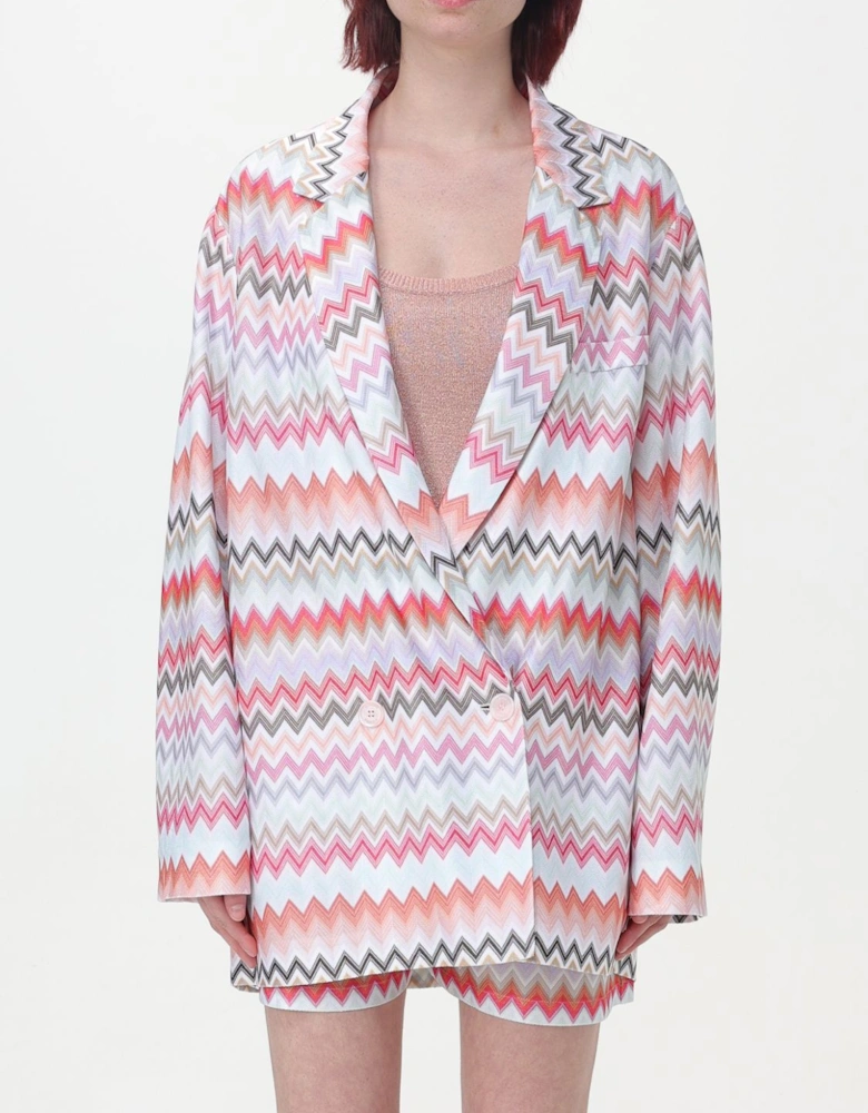 Relaxed Fit Blazer with Long Sleeves and Button Closure