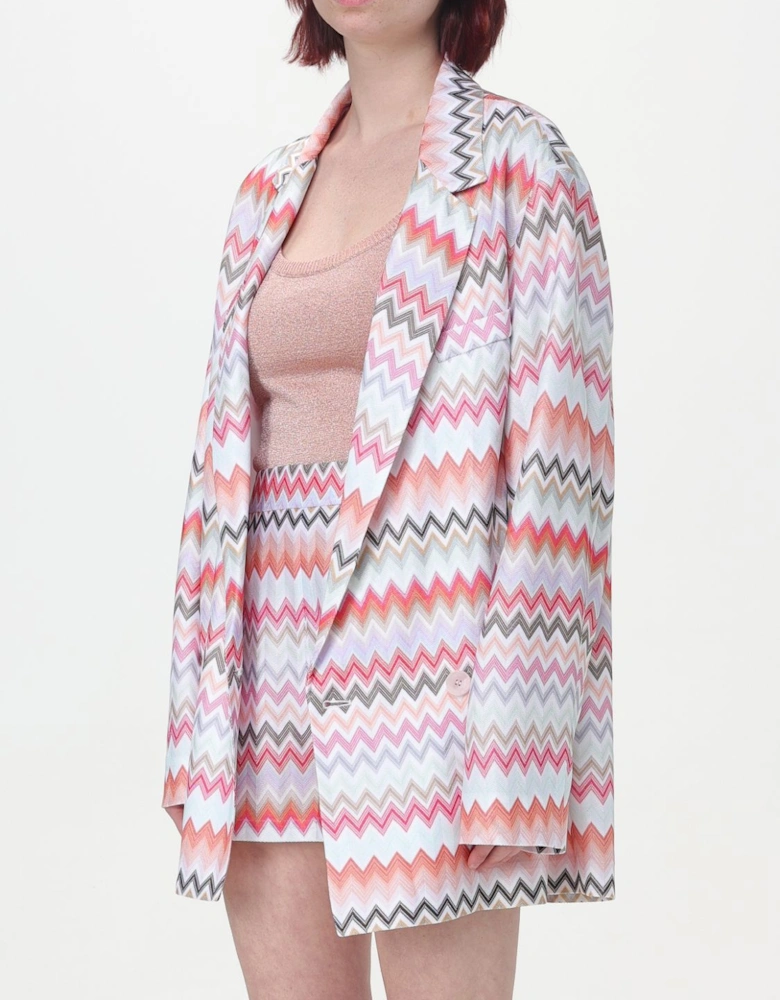 Relaxed Fit Blazer with Long Sleeves and Button Closure