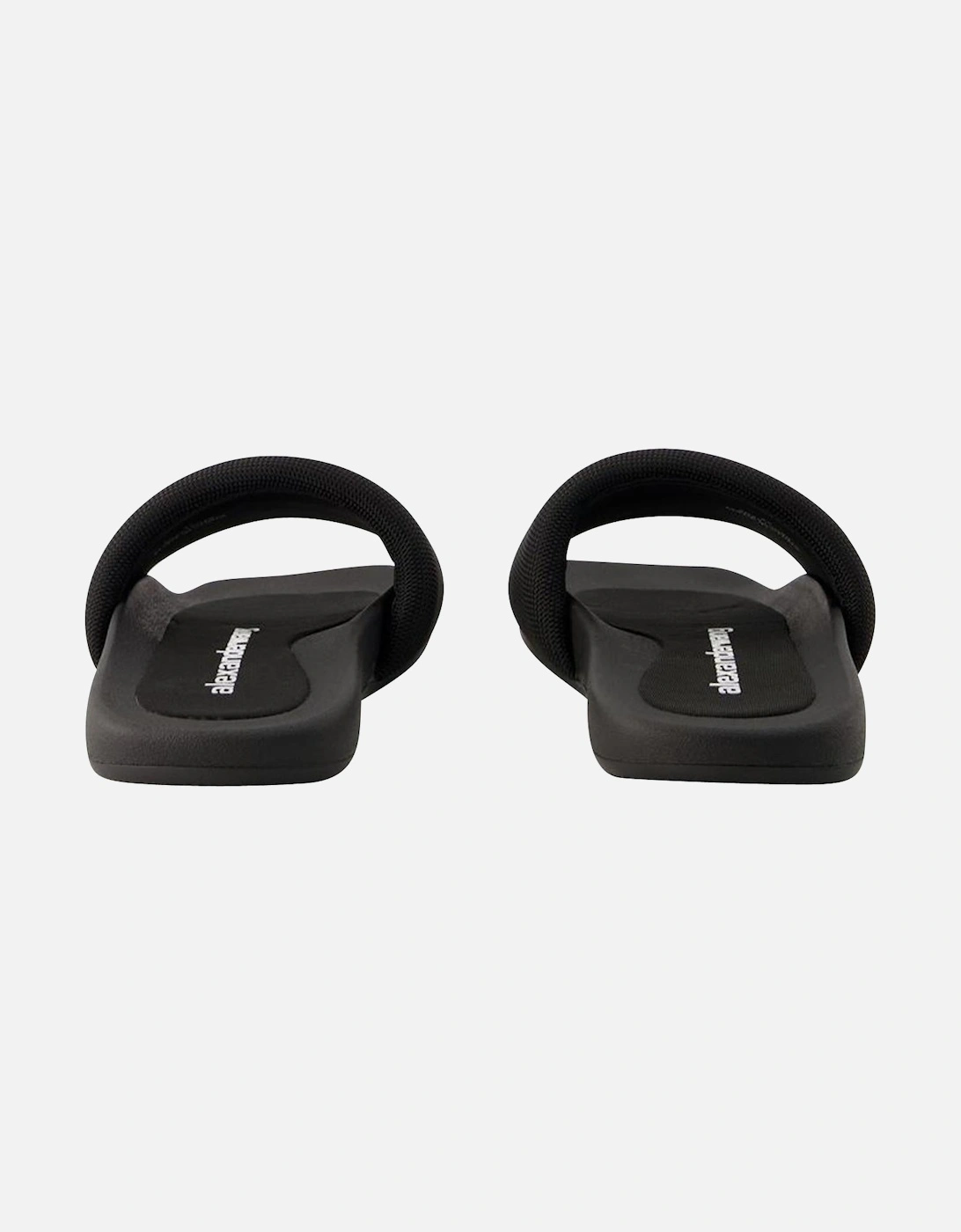 Black Nylon Slip-On Pool Slides with Rubber Sole by Alexander Wang