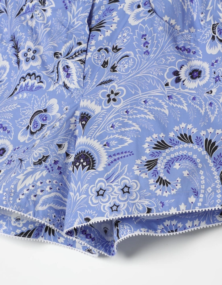 Printed High-Waisted Shorts with Pockets