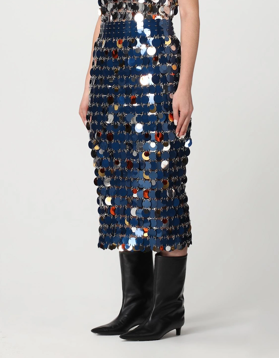 Chainmail Sequin Midi Skirt