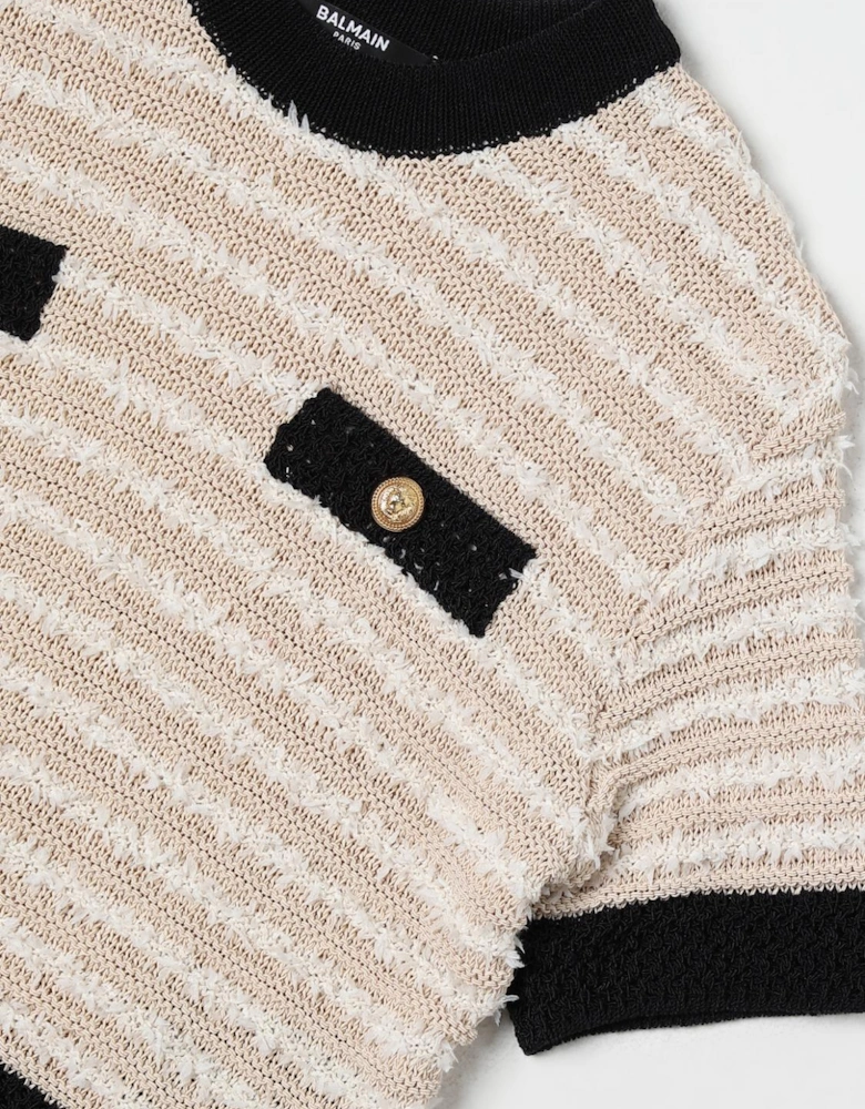 Cropped Knit Sweater Short Sleeves