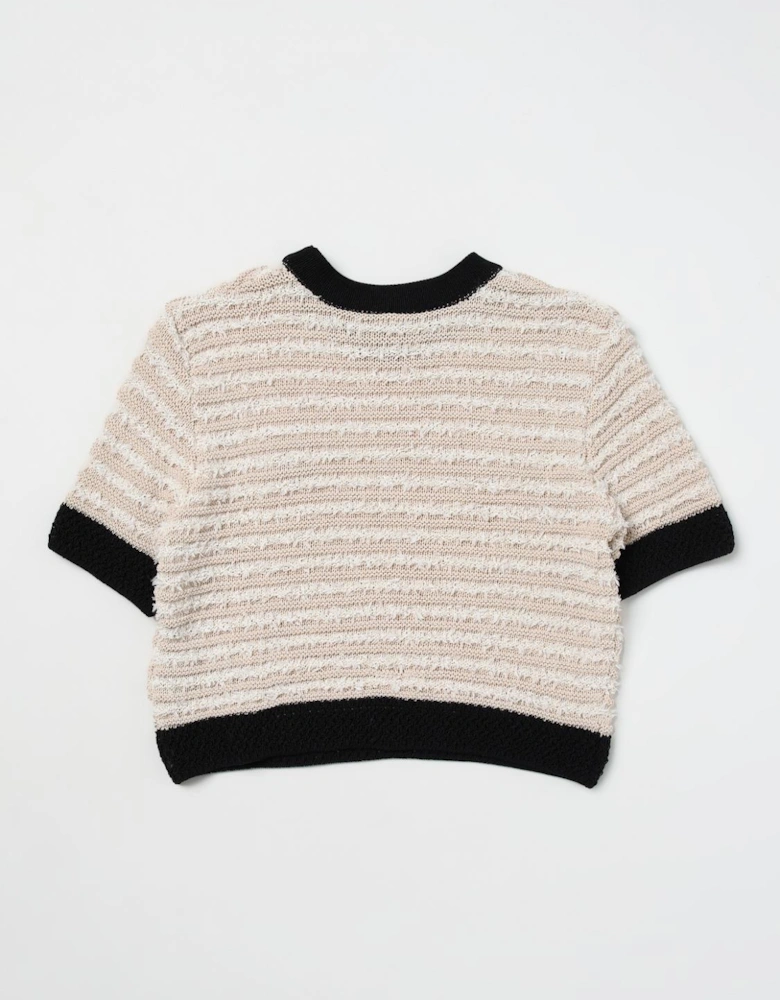 Cropped Knit Sweater Short Sleeves