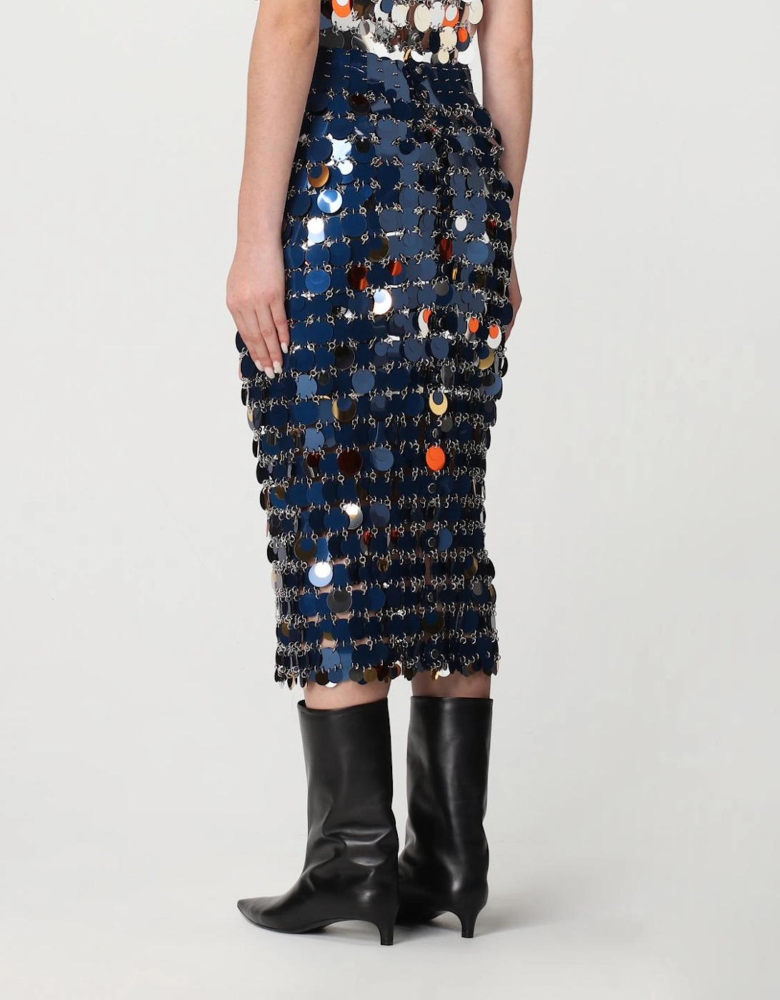 Chainmail Sequin Midi Skirt