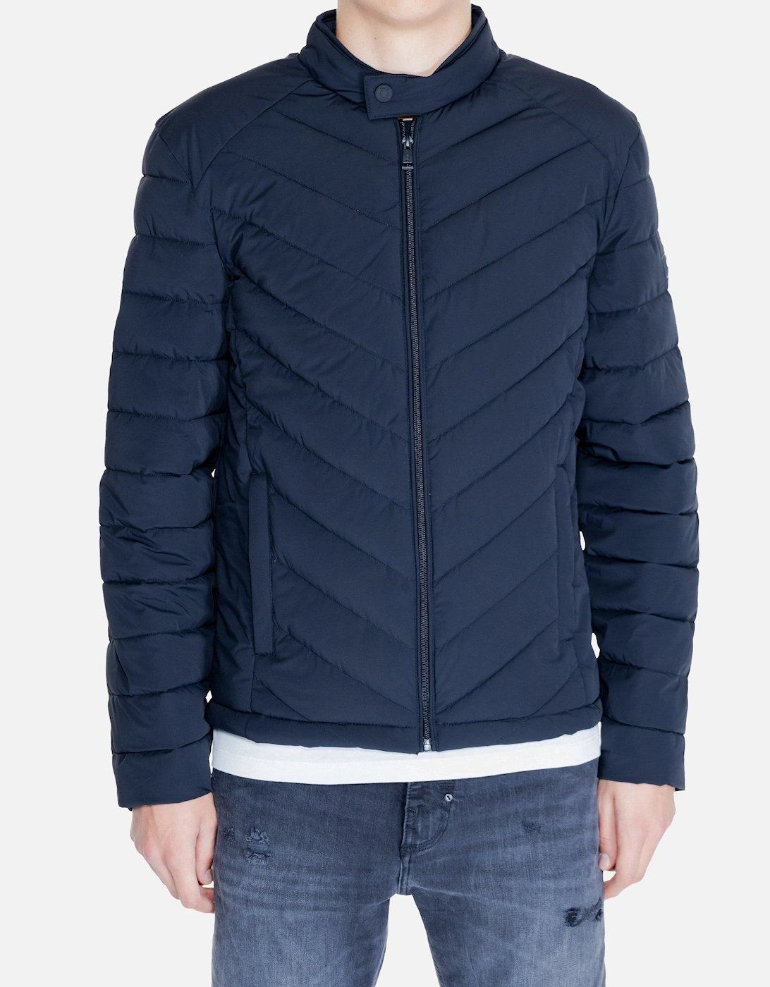 Men's Quilted Bomber Jacket - Navy