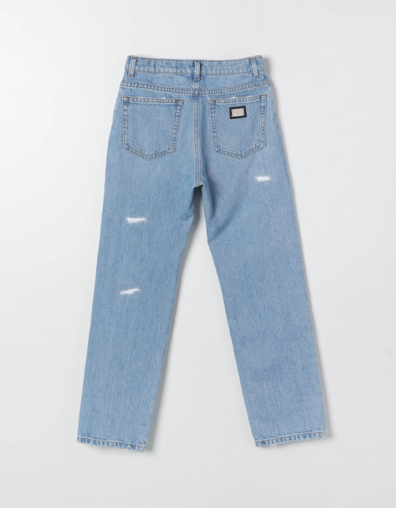 Kids Straight Leg Distressed Jeans