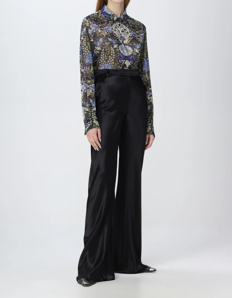 Silk Wide Leg Trousers