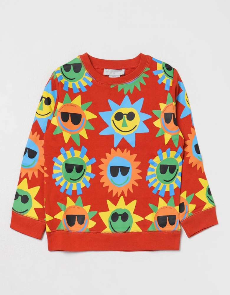 Kids Smiling Sun Print Sweater