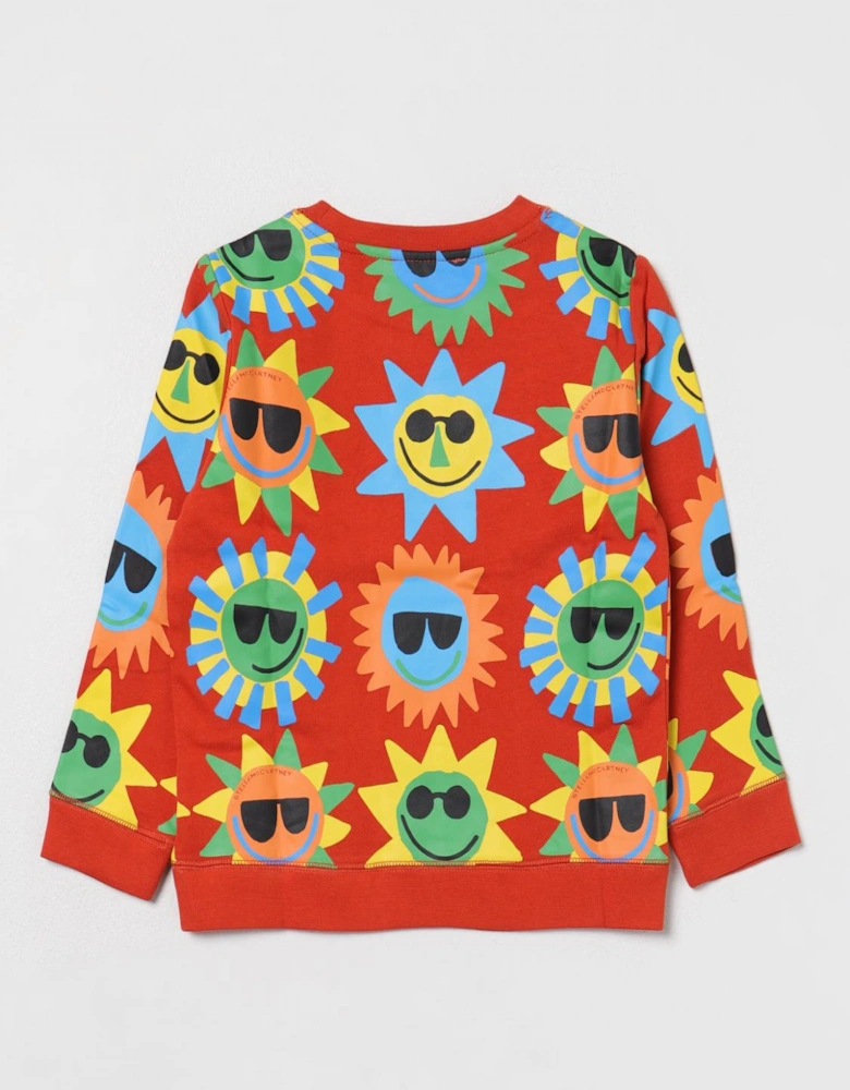 Kids Smiling Sun Print Sweater