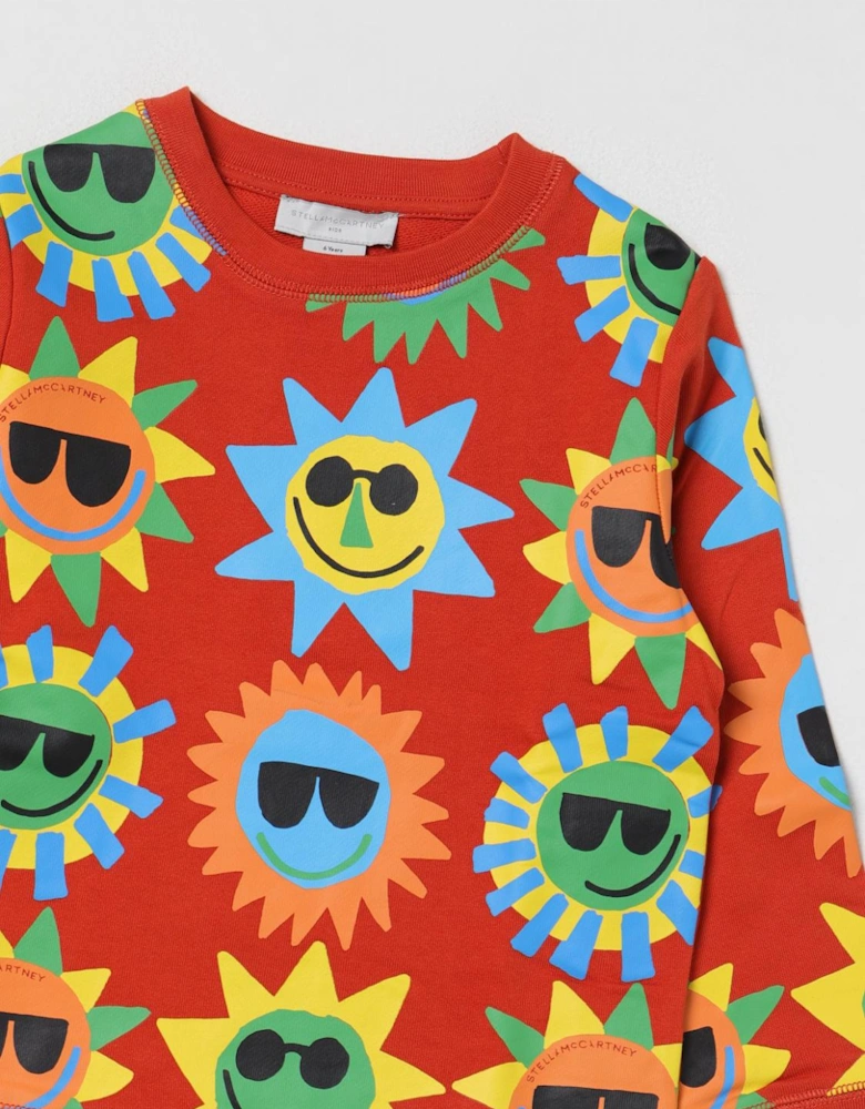 Kids Smiling Sun Print Sweater