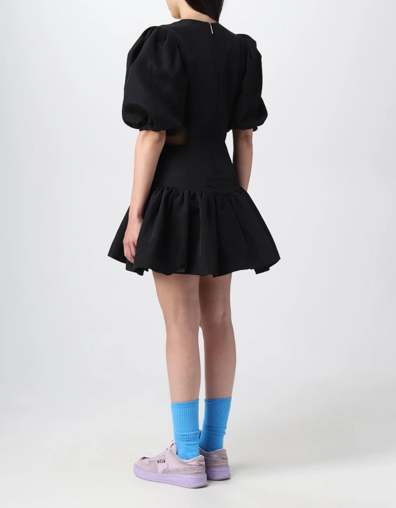 Mini Dress with Puff Sleeves and Cutouts