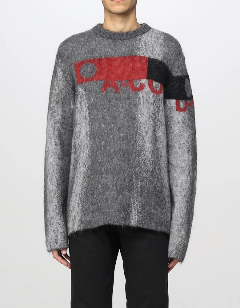 Mohair Pullover Sweater Color Block