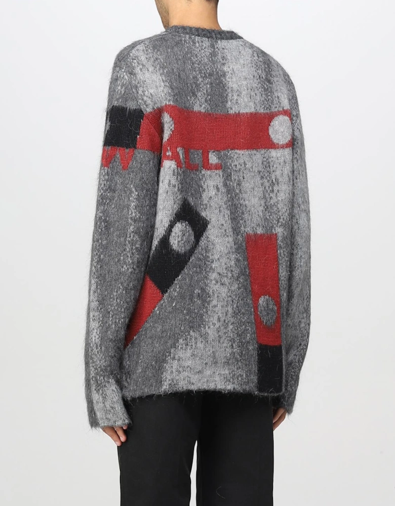 Mohair Pullover Sweater Color Block