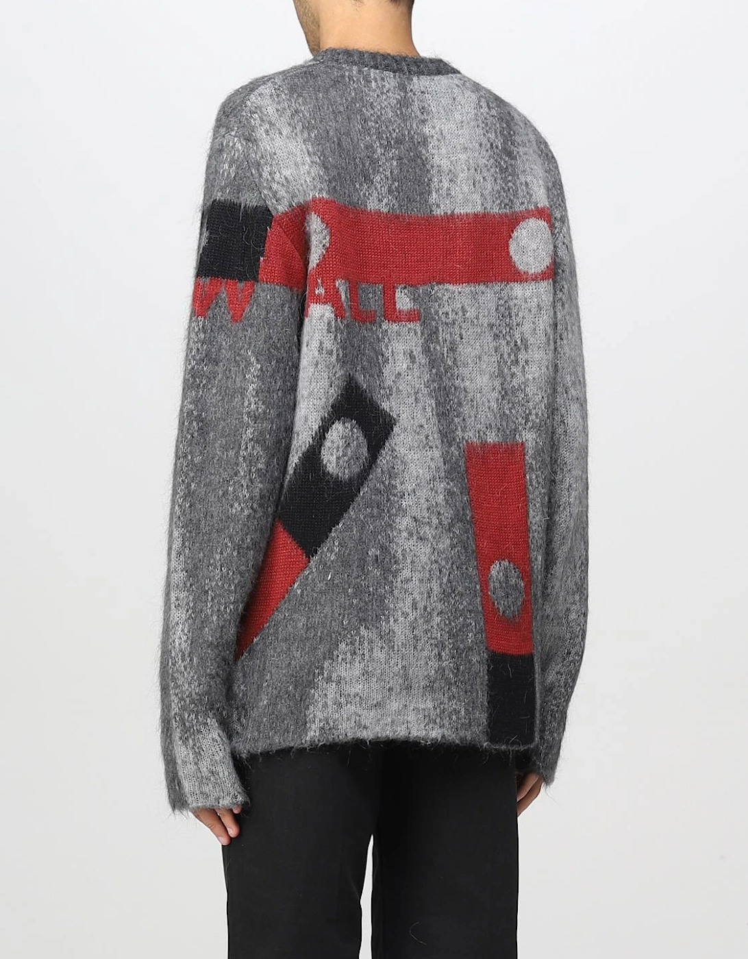 Mohair Pullover Sweater Color Block