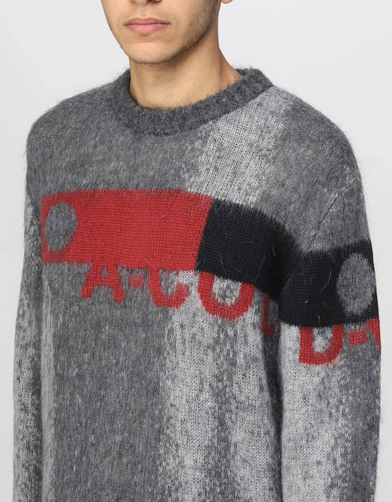 Mohair Pullover Sweater Color Block