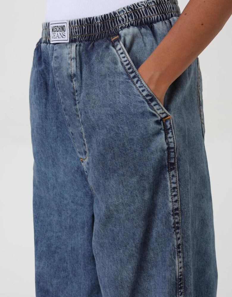 Wide Leg Jeans Elastic Waistband