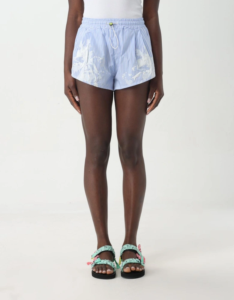 Palm Tree Print Cotton Shorts