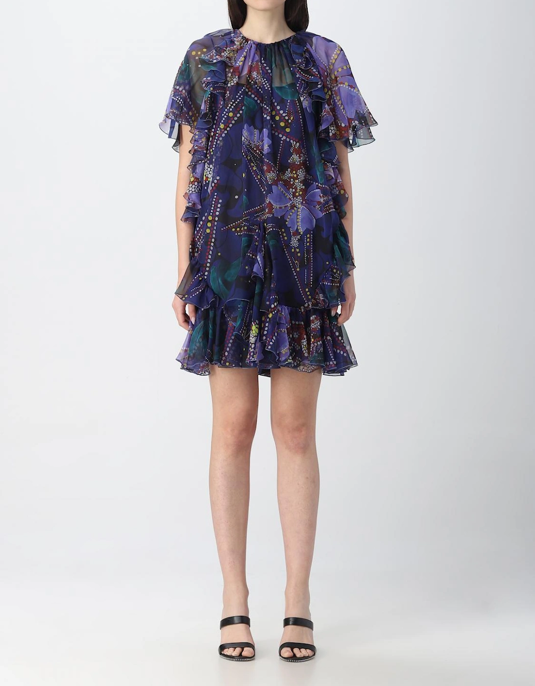 Floral Print Mini Dress Ruffled, 4 of 3