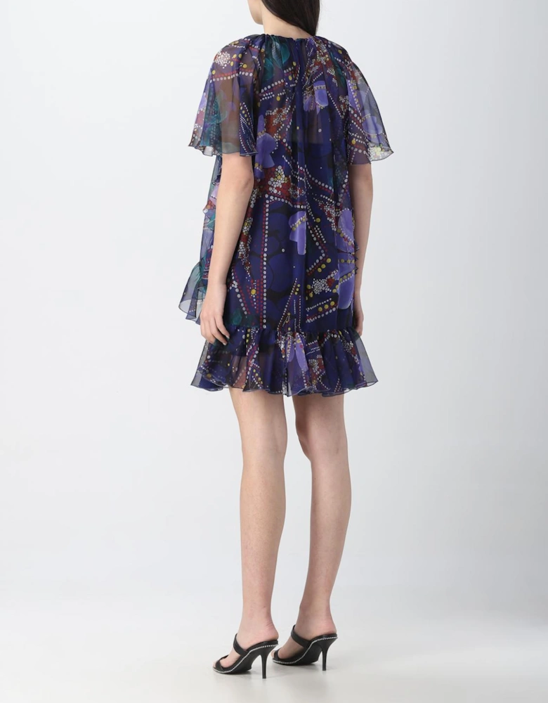 Floral Print Mini Dress Ruffled