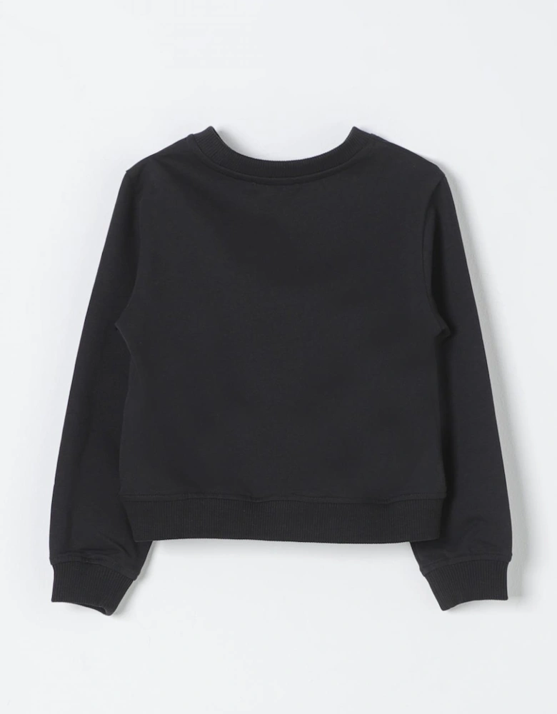 Relaxed-Fit Crew Neck Graphic Logo Print Long Sleeve Pullover Sweatshirt
