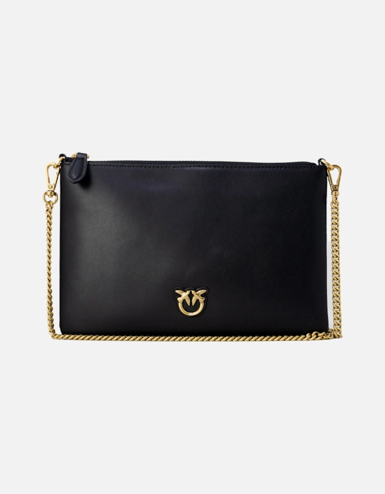 Love Birds Chain Wallet Black Leather