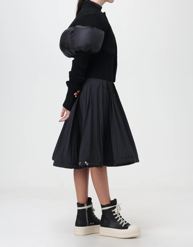 Padded Sleeve Wool Cardigan