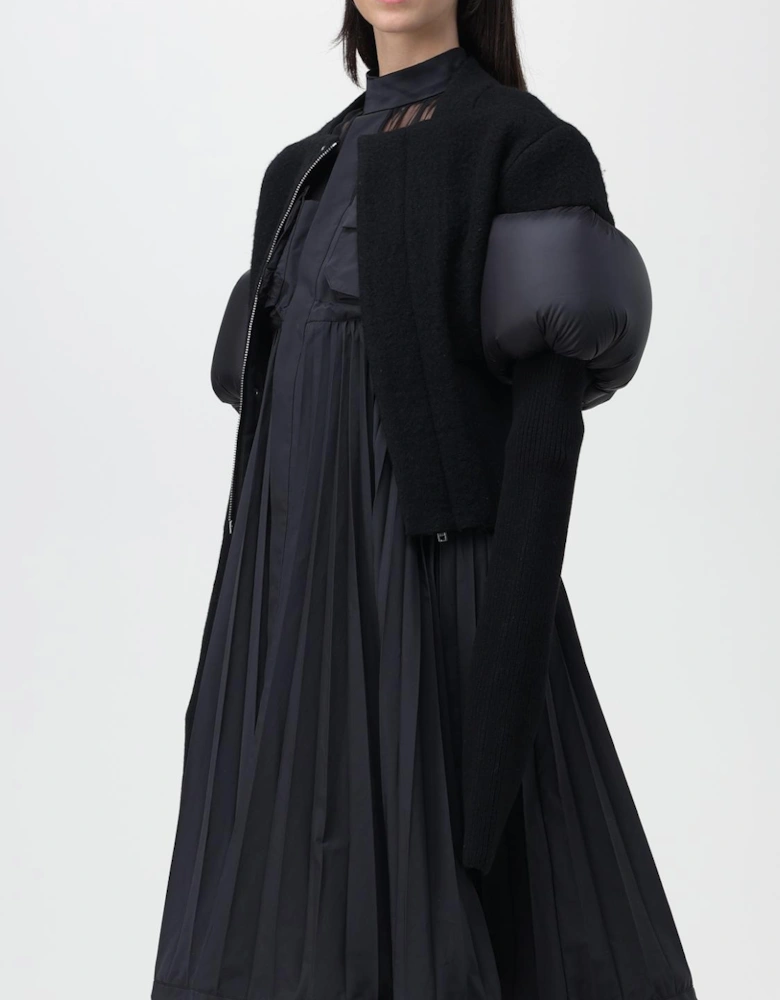 Padded Sleeve Wool Cardigan