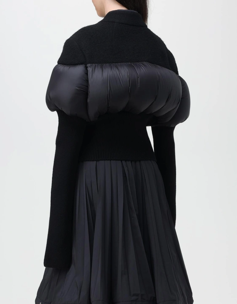 Padded Sleeve Wool Cardigan