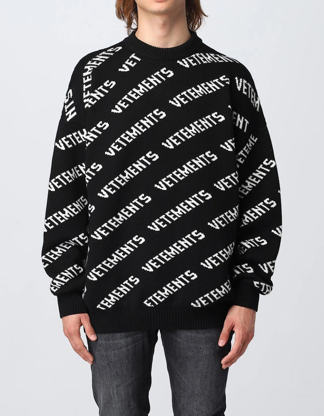 Diagonal Logo Knit Sweater, 7 of 6