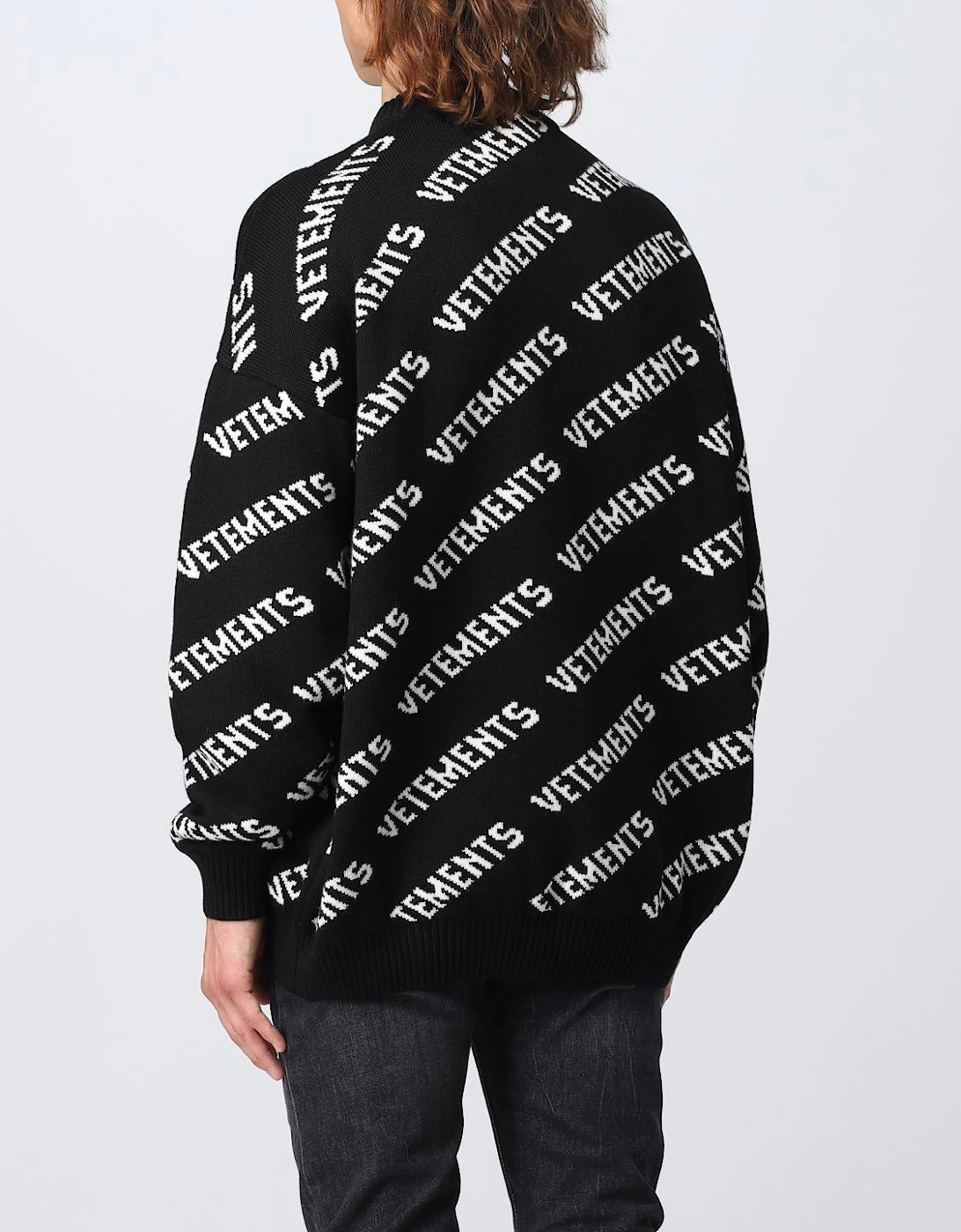 Diagonal Logo Knit Sweater