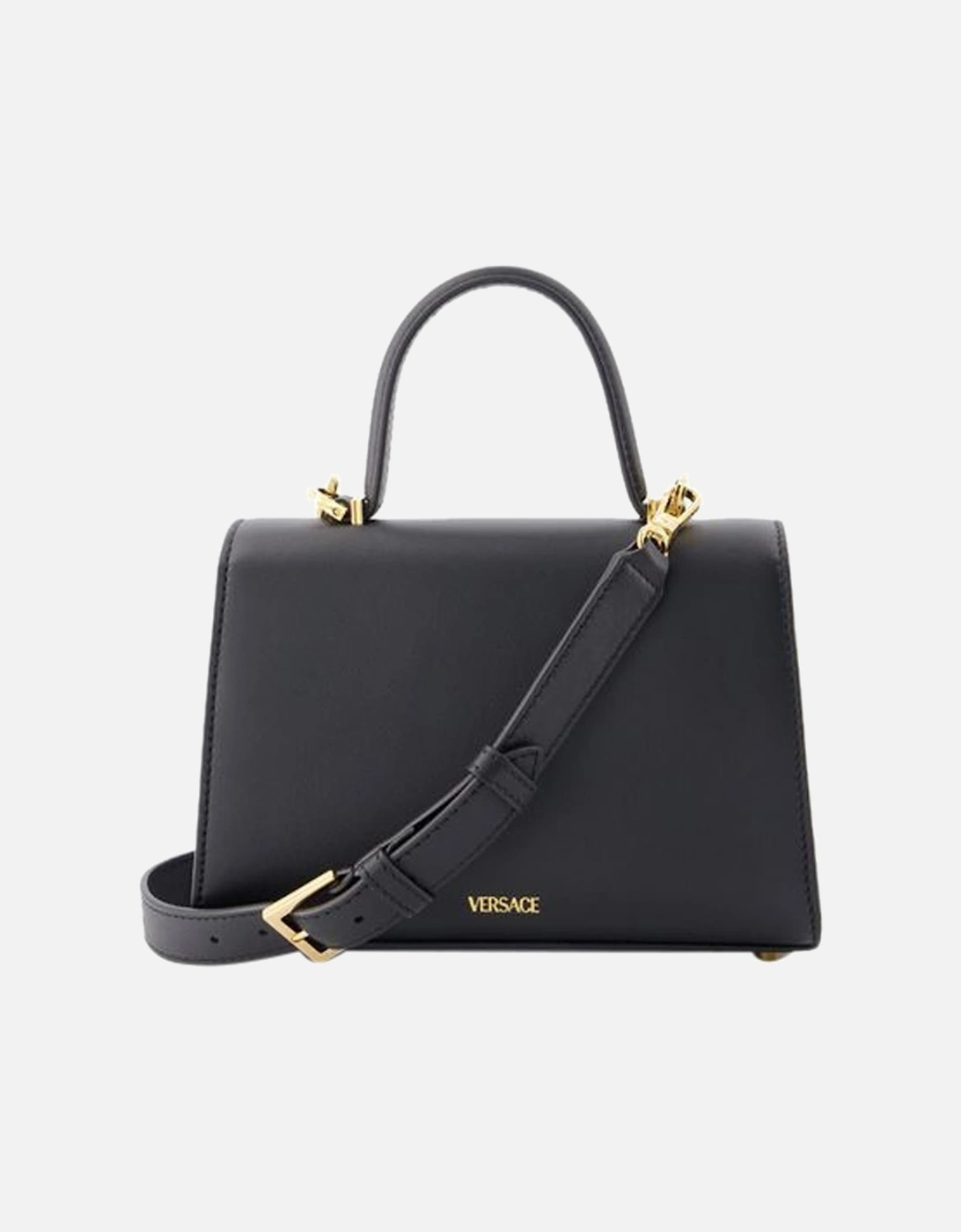 Small Leather Top Handle Bag with Two Compartments
