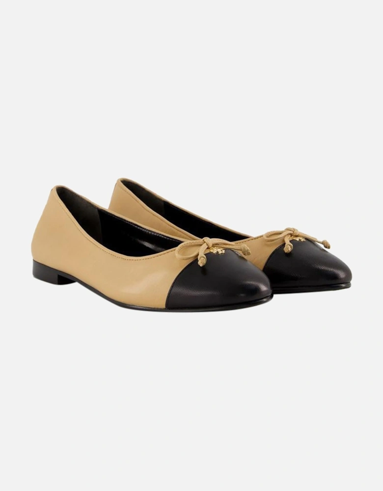 Leather Ballerina Flats Bow Detail