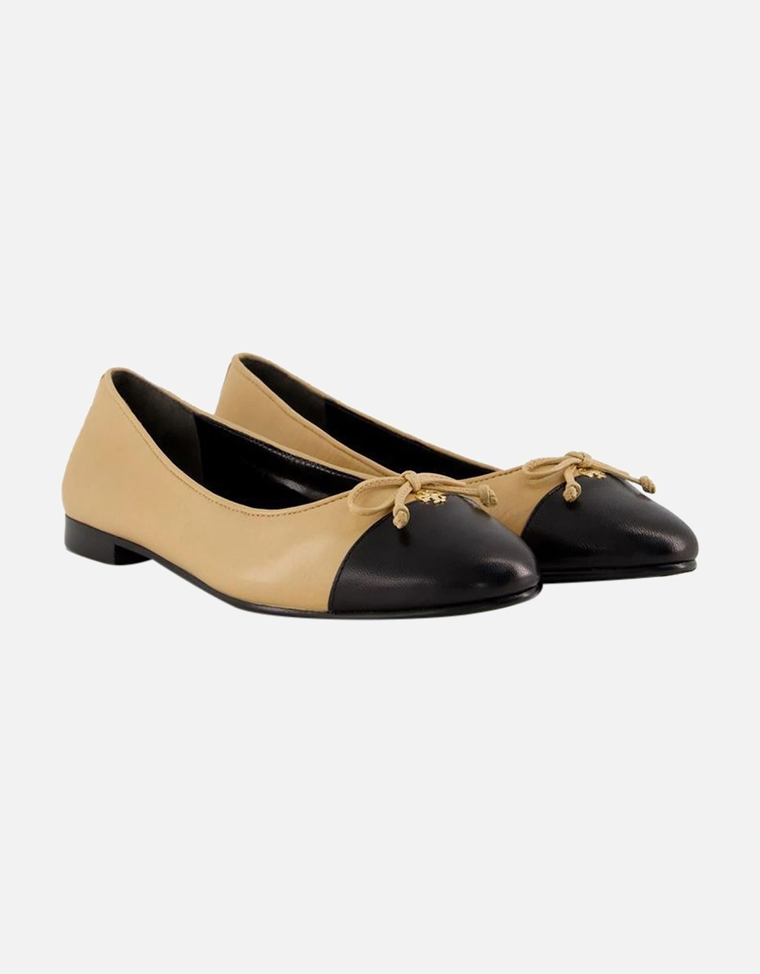 Leather Ballerina Flats Bow Detail
