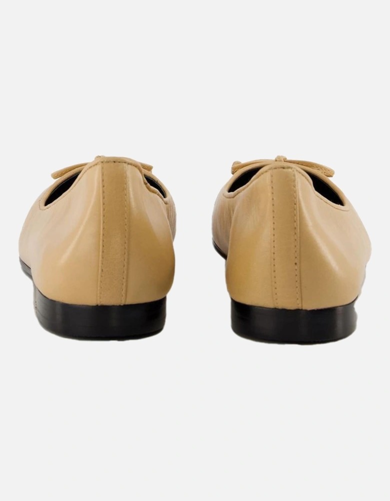 Leather Ballerina Flats Bow Detail