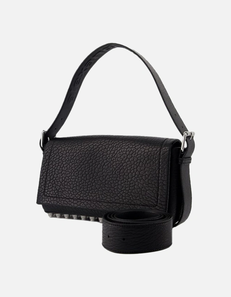 Embossed Leather Flap Bag with Adjustable Straps