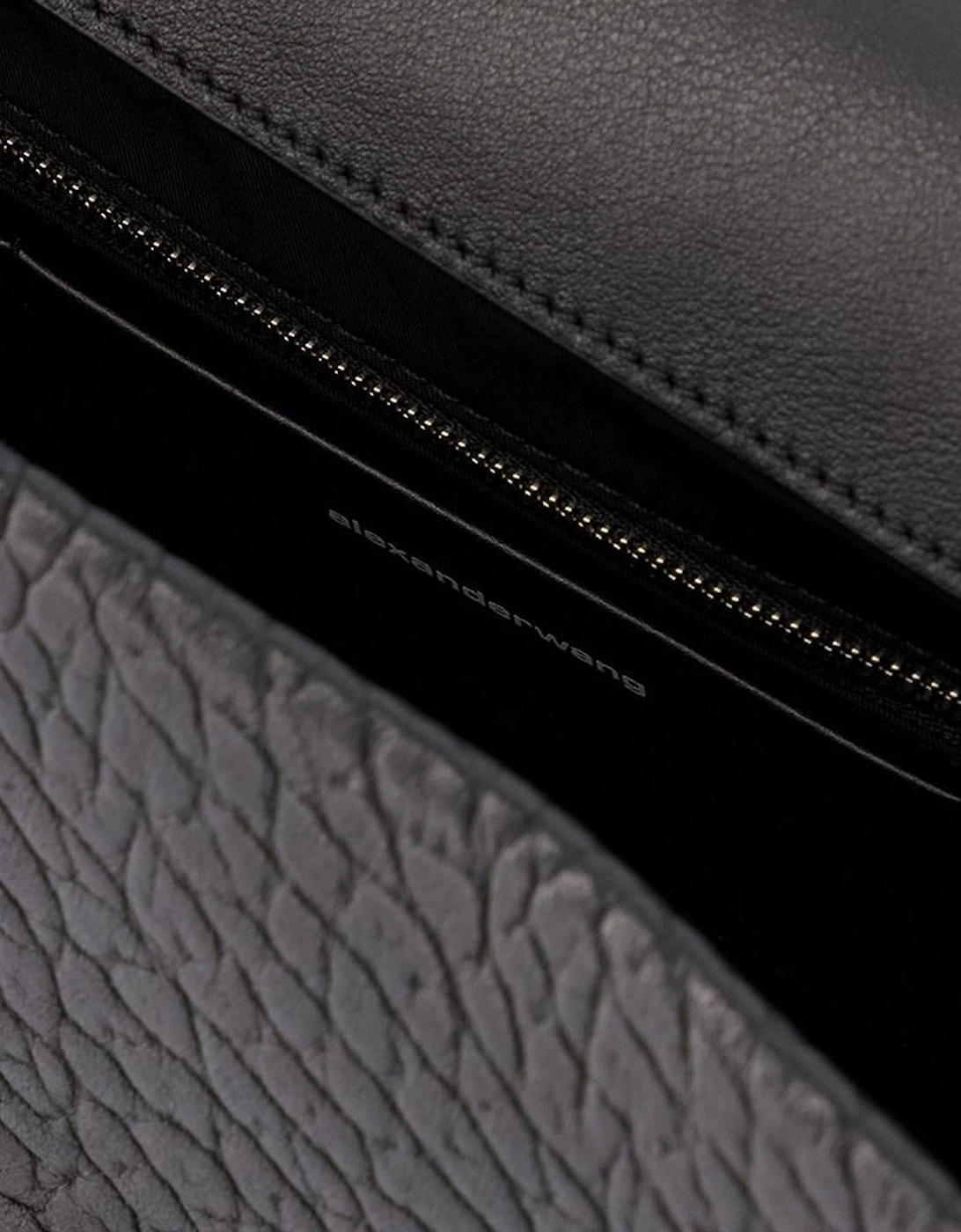 Embossed Leather Flap Bag with Adjustable Straps