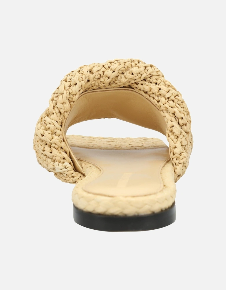 Intrecciato Raffia Flat Sandals Made in Italy