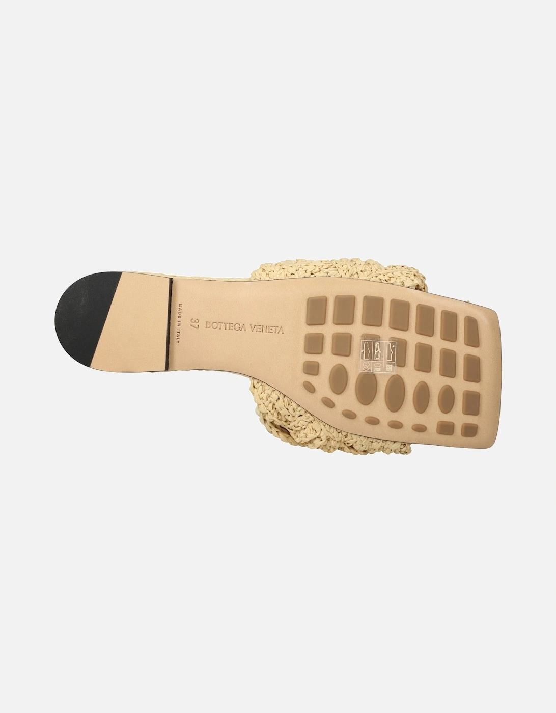 Intrecciato Raffia Flat Sandals Made in Italy